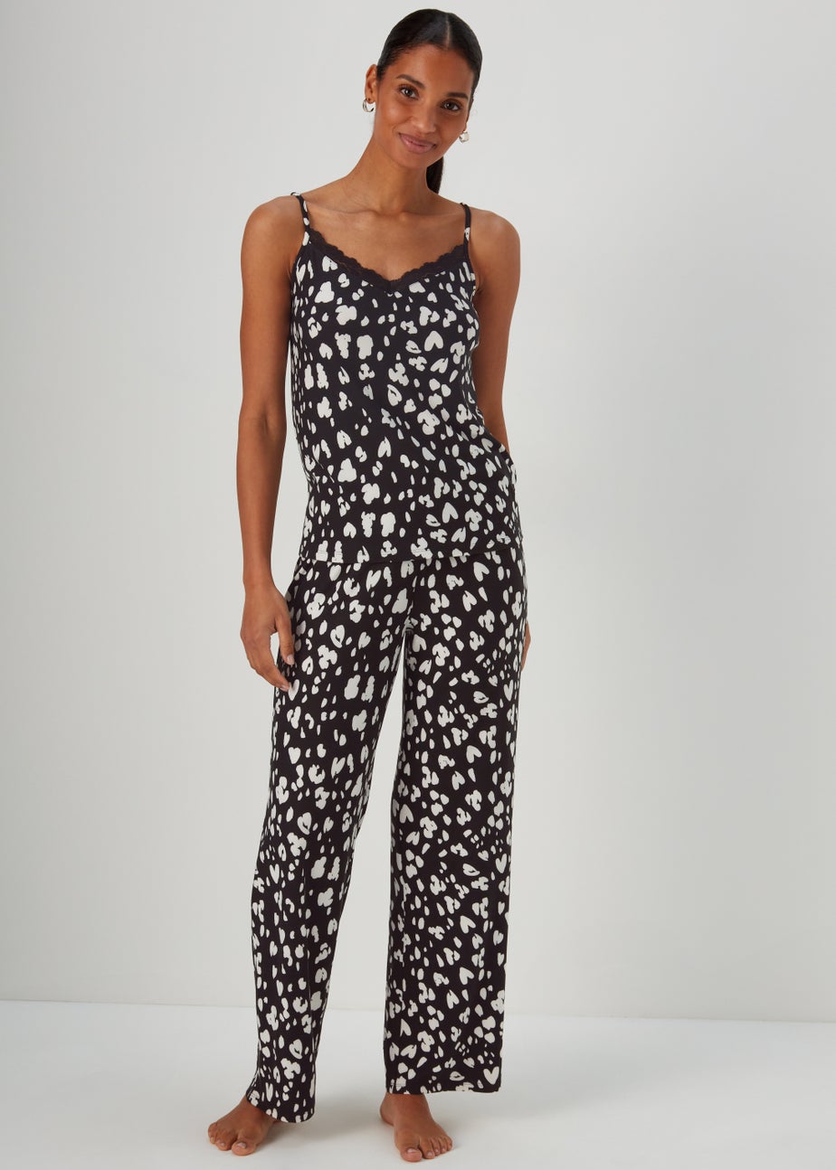 Black Print Cami Pyjama Set