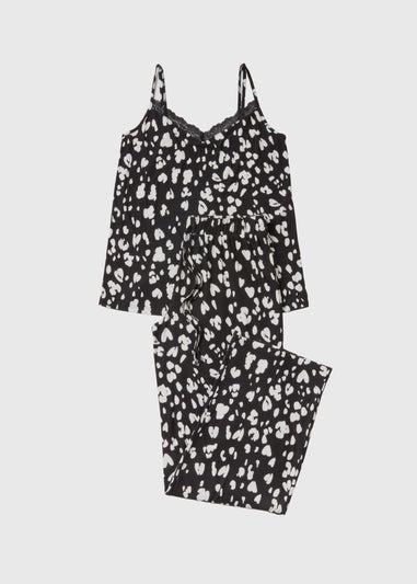 Black Print Cami Pyjama Set