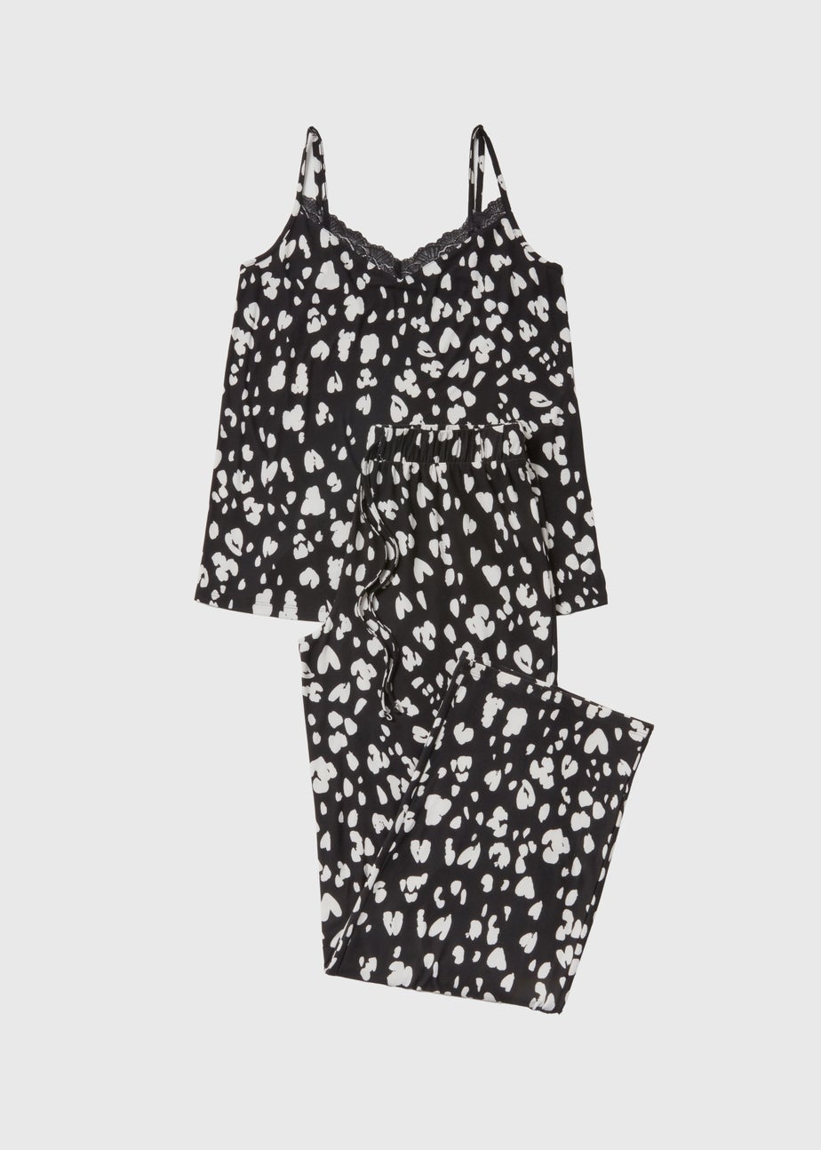 Black Print Cami Pyjama Set