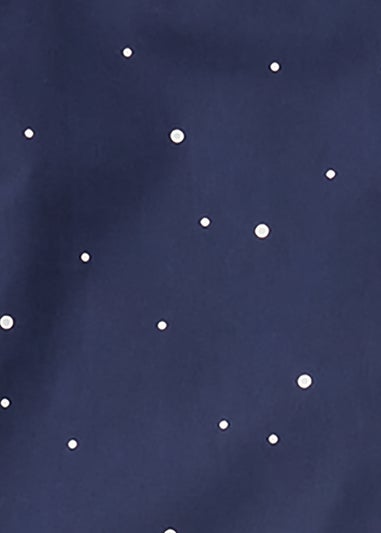 Navy Spot Print Button Up Pyjama Set