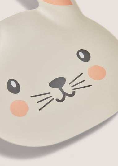 White Bunny Melamine Plate