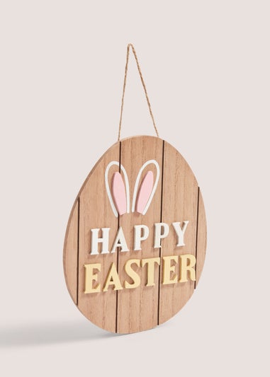 Wooden Happy Easter Sign (18cm x 21.7cm)
