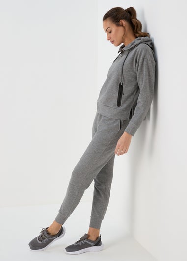 Souluxe Grey Marl Technical Hoodie