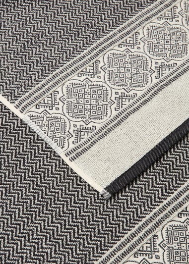 Natural 100% Cotton Casa Kilim Border Towel