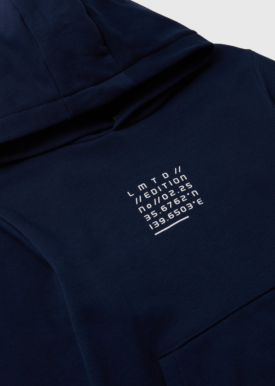 Boys Navy Limited Edition Printed Hoodie (7-13yrs)