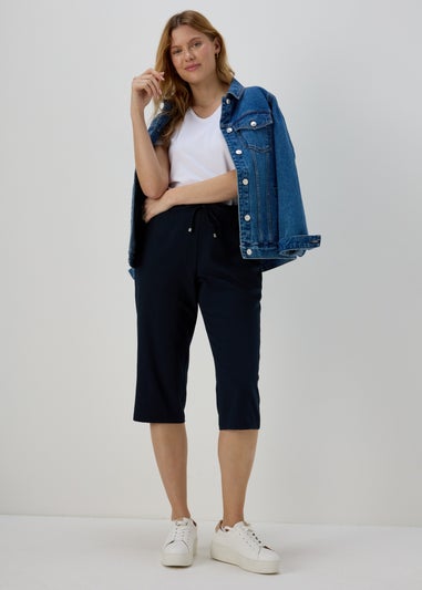 Navy Cropped Trousers