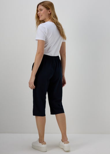 Navy Cropped Trousers