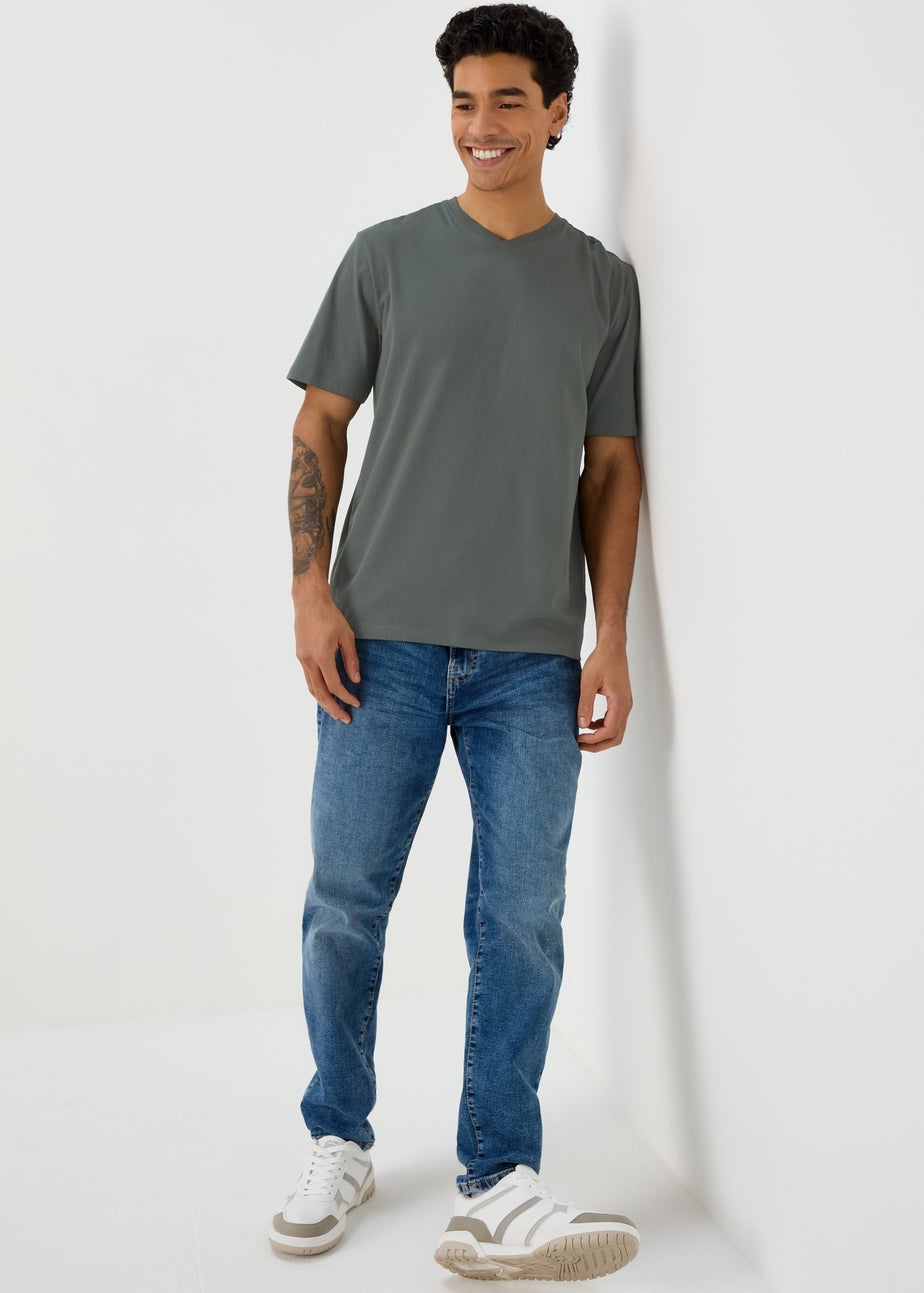 Green Essential V-Neck T-Shirt