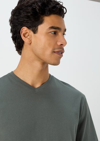Green Essential V-Neck T-Shirt