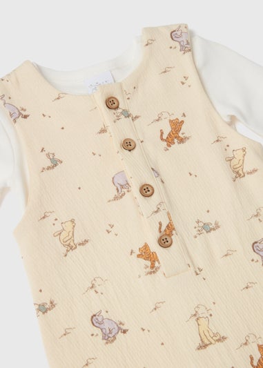 Winnie The Pooh Baby Cream Dungaree Set (Newborn-23mths)
