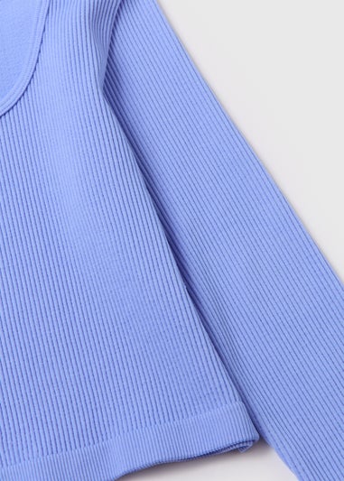 Girls Blue Seamless Long Sleeve Top (7-15yrs)