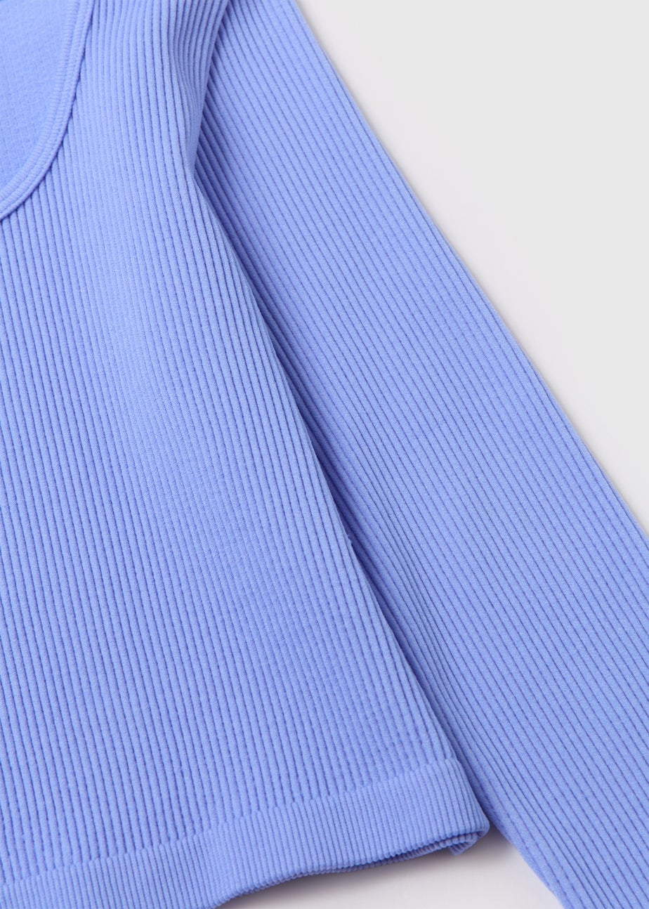 Girls Blue Seamless Long Sleeve Top (7-15yrs)