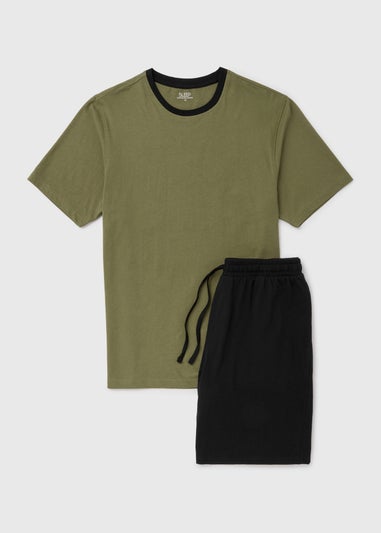 Green Basic T-Shirt & Shorts Pyjama Set