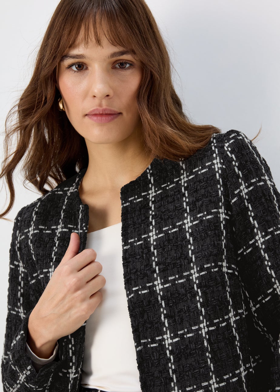 Et Vous Black Check Pattern Jacket