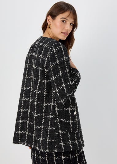 Et Vous Black Check Pattern Jacket