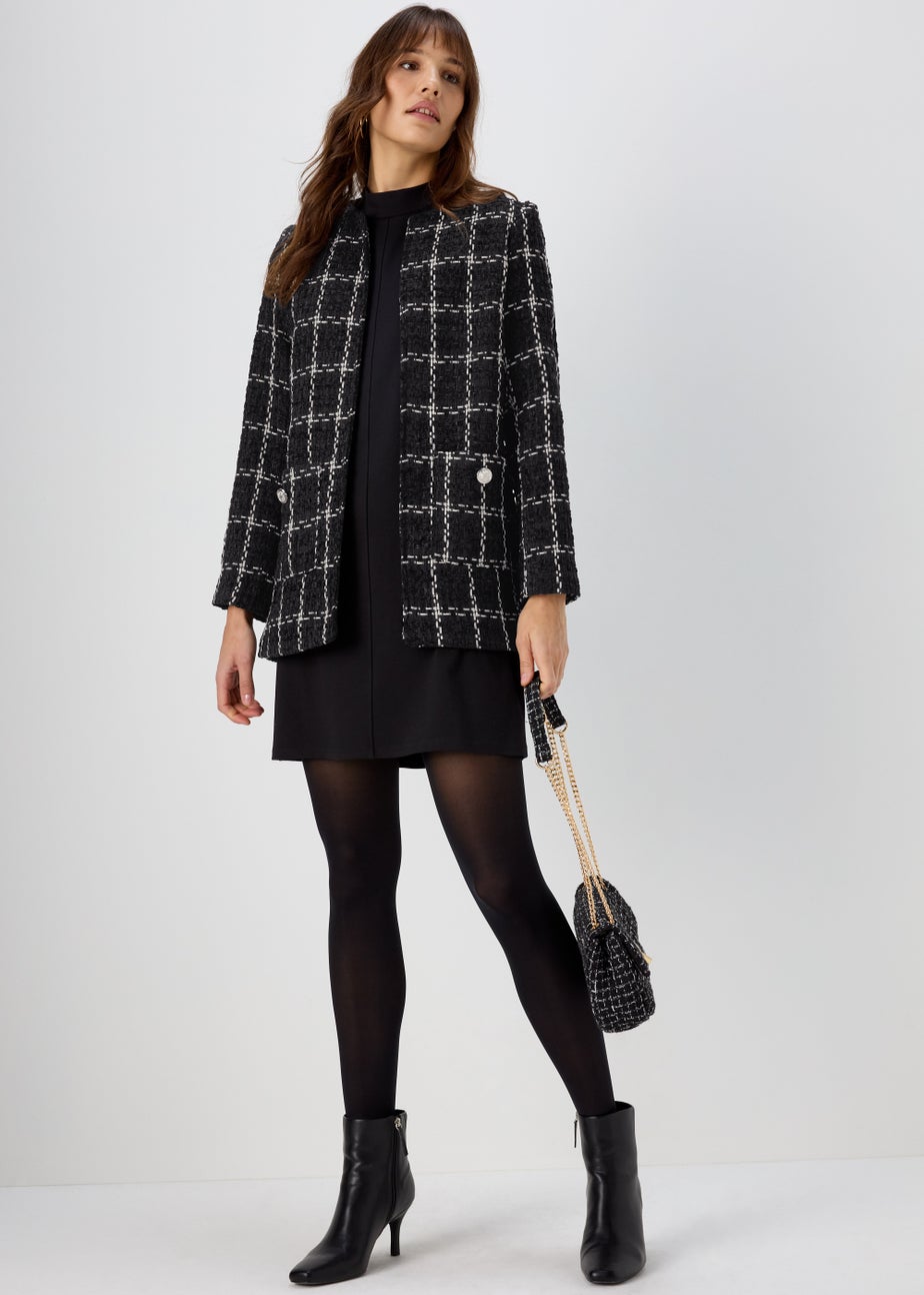 Et Vous Black Check Pattern Jacket