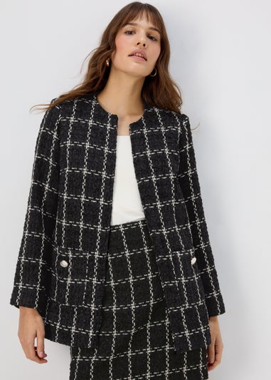 Et Vous Black Check Pattern Jacket