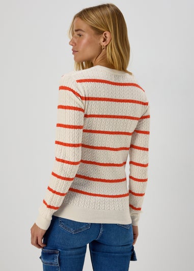 Red Baby Cable Stripe Jumper