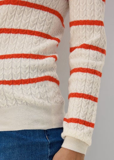 Red Baby Cable Stripe Jumper