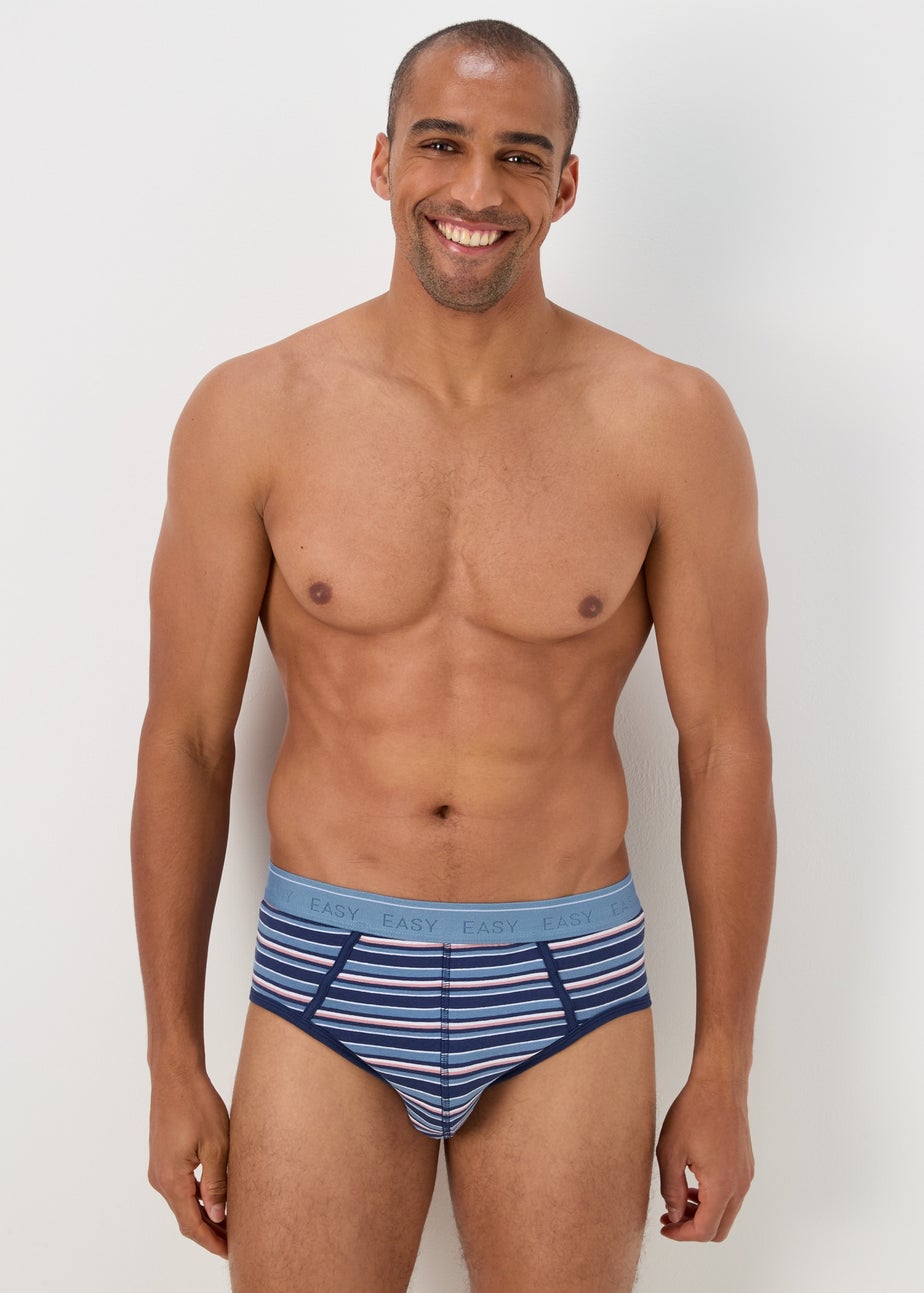 4 Pack Blue Stripe Briefs