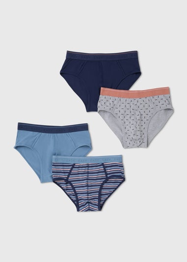 4 Pack Blue Stripe Briefs