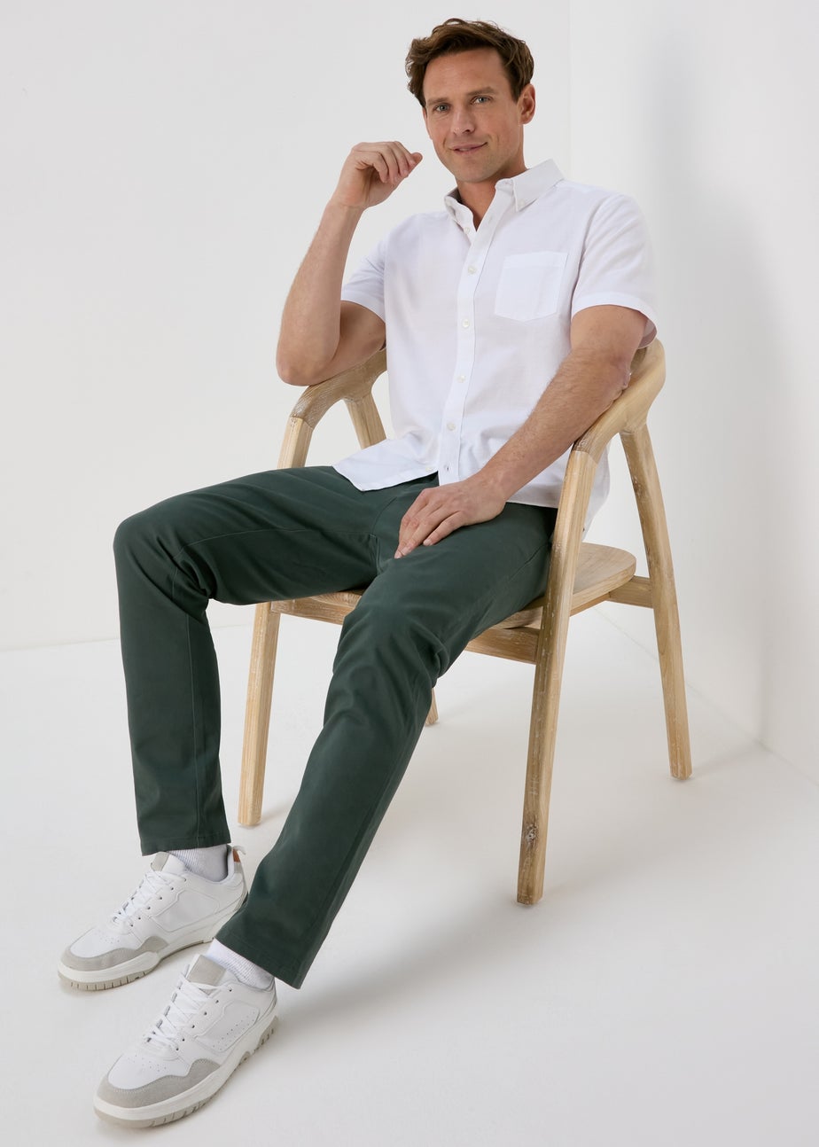 Teal Slim Fit Stretch Chinos