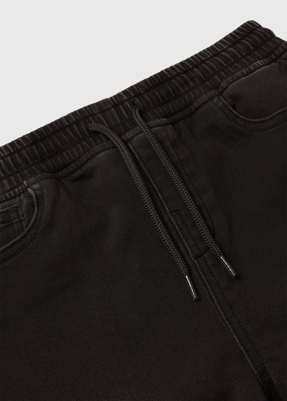 Boys Black Rib Jersey Denim Jeans (7-13yrs)