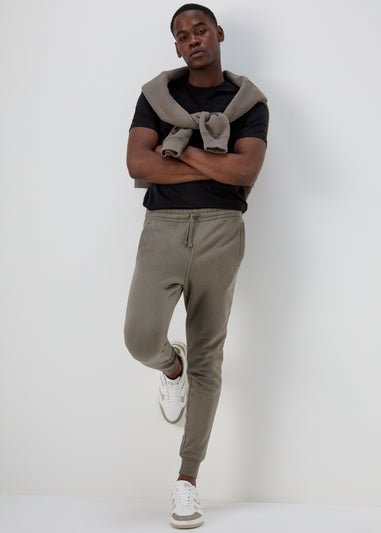 Beige Slim Fit Cuffed Joggers