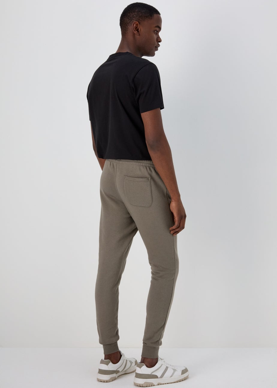 Beige Slim Fit Cuffed Joggers