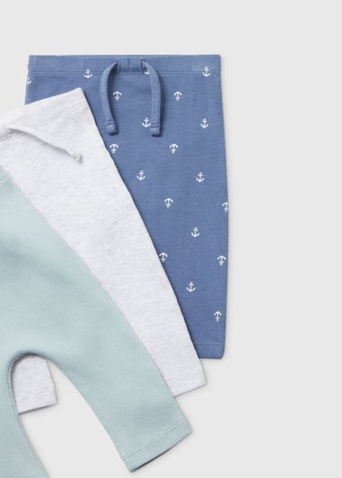 Baby 3 Pack Multicoloured Nautical Leggings (Newborn-23mths)