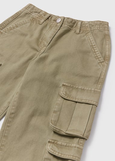 Girls Khaki Cargo Pants (7-15yrs)