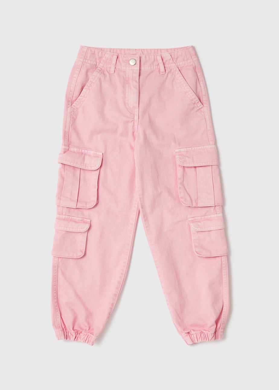 Girls Pink Cargo Pants (7-15yrs)