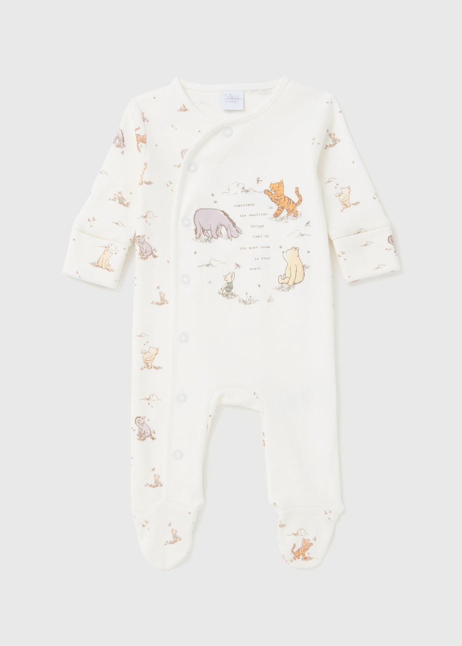 Disney Winnie The Pooh Baby Cream Sleepsuit (Newborn-12mths)