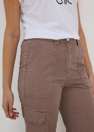 Taupe Straight Leg Cargo Pants