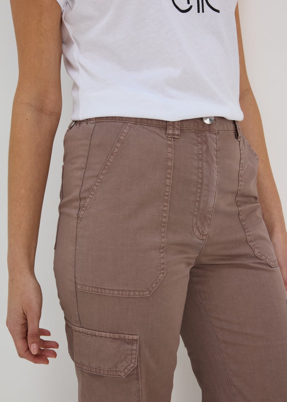 Taupe Straight Leg Cargo Pants