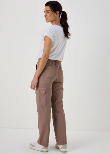 Taupe Straight Leg Cargo Pants