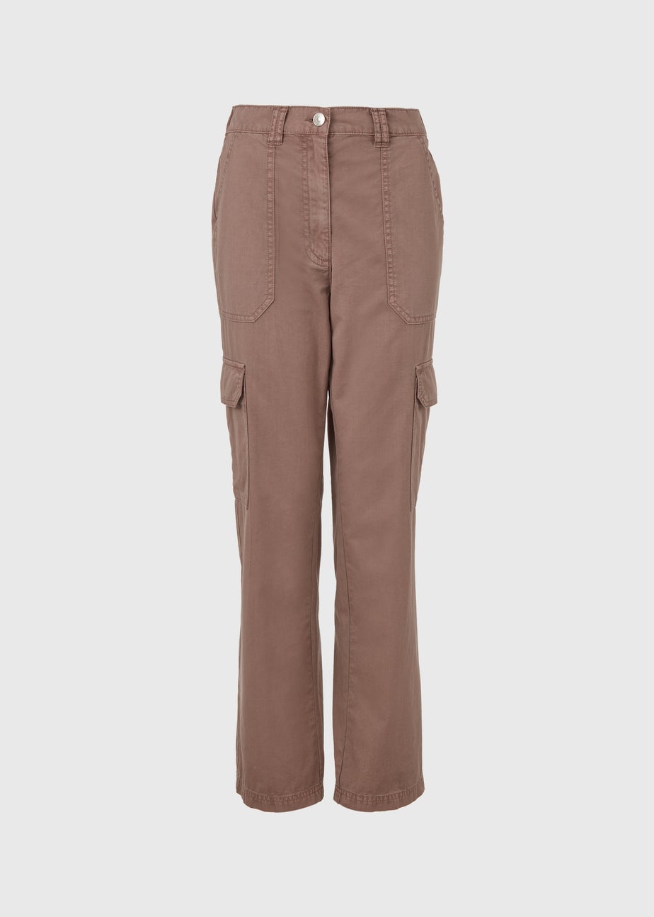 Taupe Straight Leg Cargo Pants