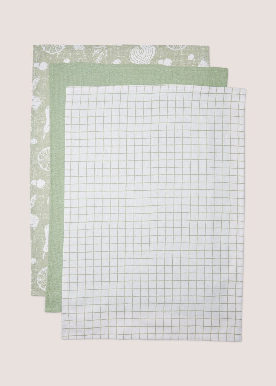 3 Pack Green Spring Harvest Tea Towels