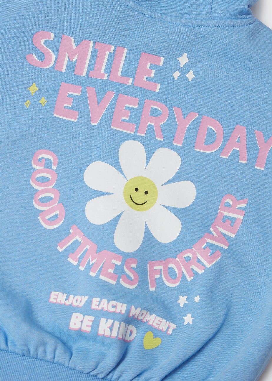 Girls Blue Smile Joggers & Hoodie Set (1-7yrs)