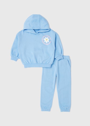 Girls Blue Smile Joggers & Hoodie Set (1-7yrs)