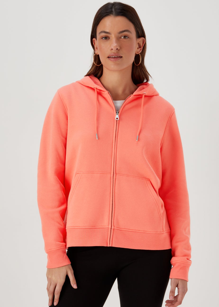 Coral Zip Up Hoodie