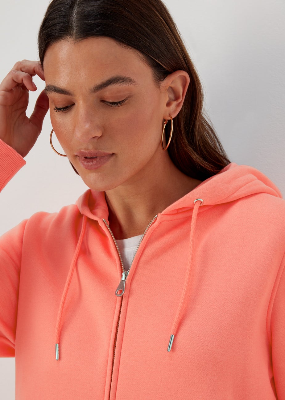 Coral Zip Up Hoodie