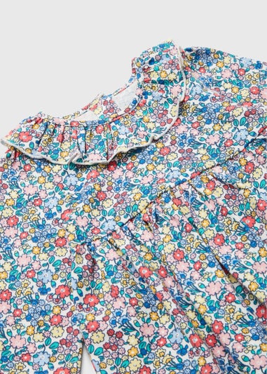 Baby Multicoloured Floral Print Long Sleeve Dress (Newborn-23mths)