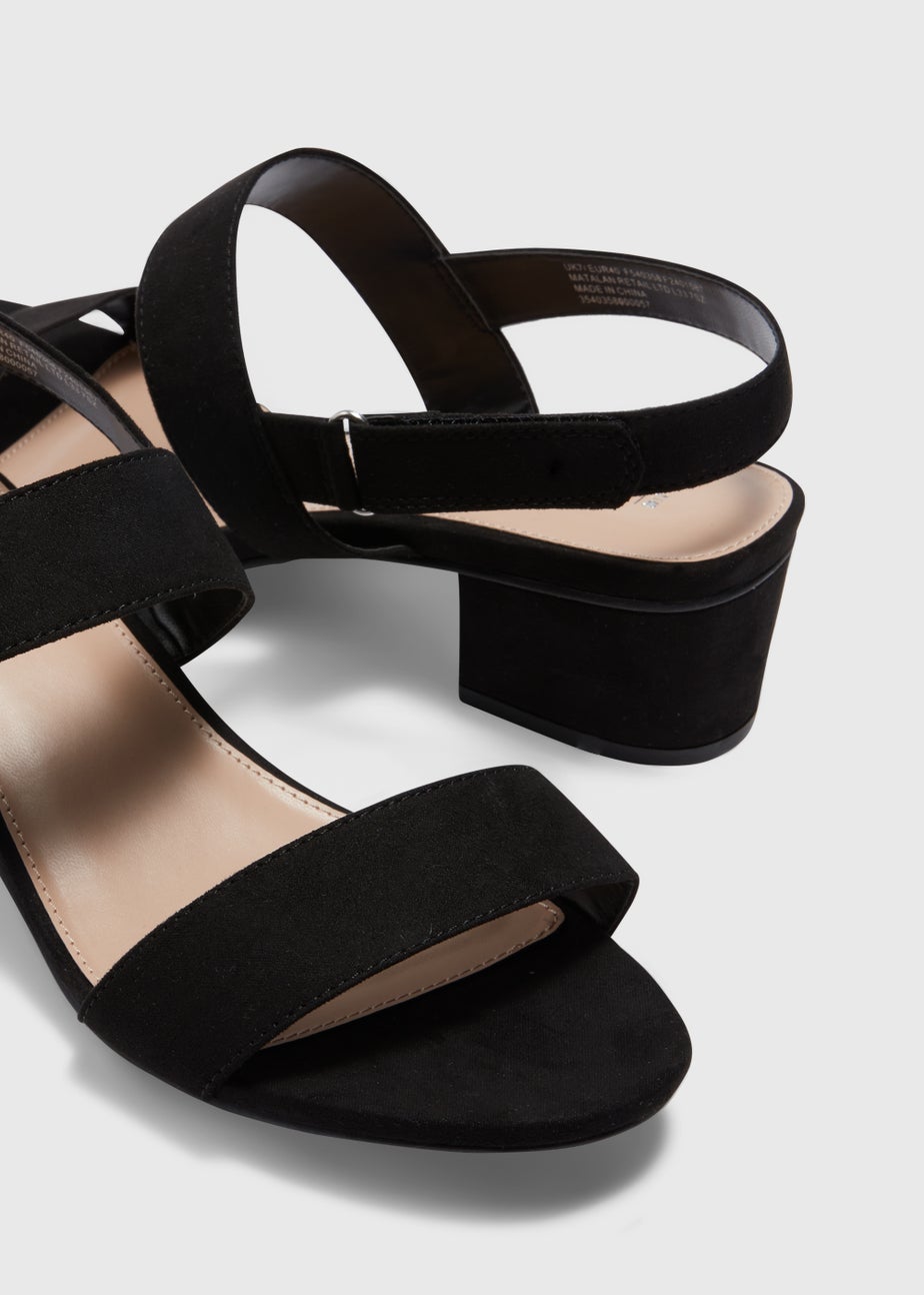 Black Wide Fit Block Heels