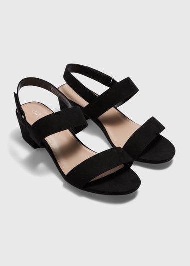 Black Wide Fit Block Heels
