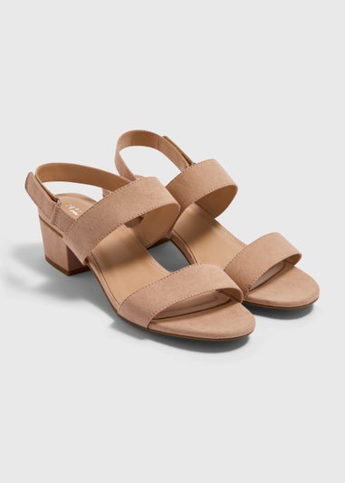 Taupe Wide Fit Block Heels