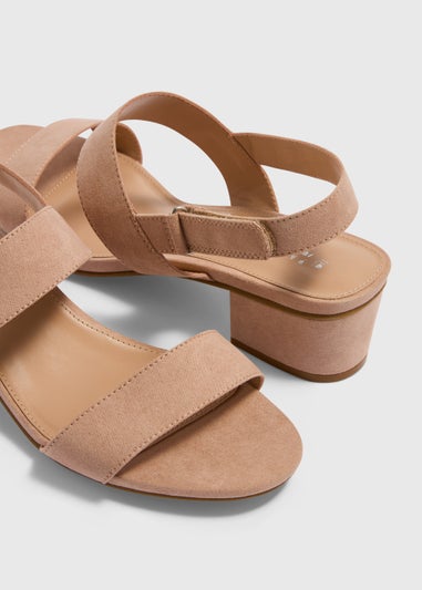 Taupe Wide Fit Block Heels