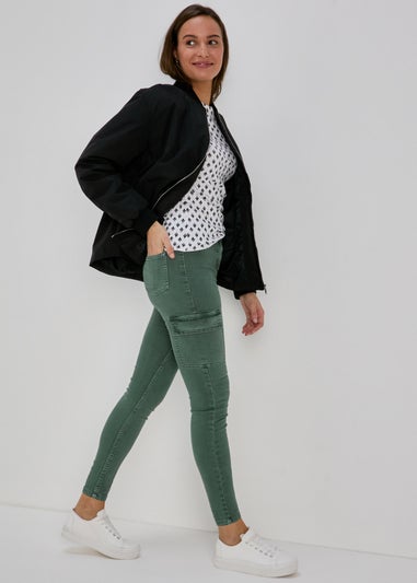 Khaki Skinny Cargo Jeans