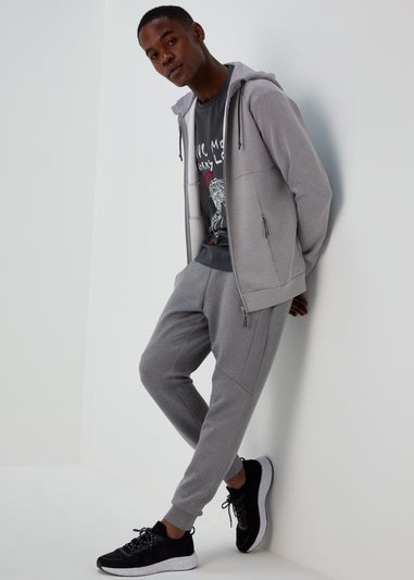 US Athletic Light Grey Bonded Zip Up Hoodie