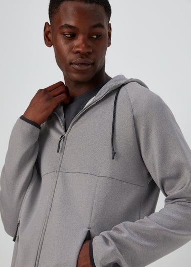 US Athletic Light Grey Bonded Zip Up Hoodie